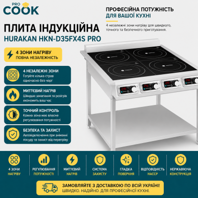Плита індукційна HURAKAN HKN-D35FX4S PRO