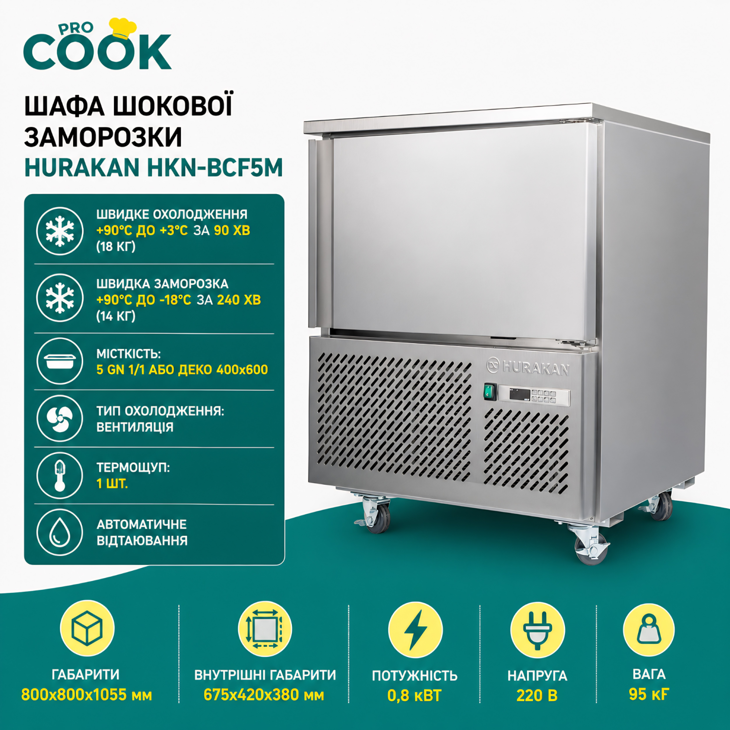 ШАФА ШОКОВОЇ ЗАМОРОЗКИ HURAKAN HKN-BCF5M