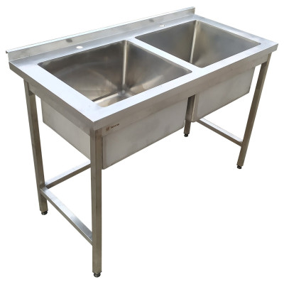 Ванна мийна виробнича Tehma 2 секц. з бортом 1200х600х850