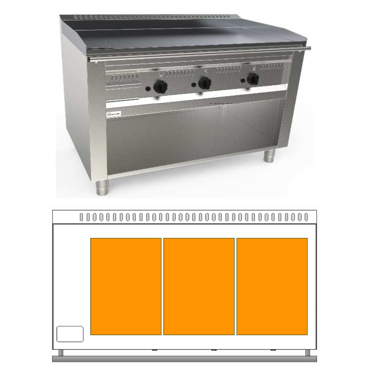 Гриль тепан'які газовий Casta TEB3/120G