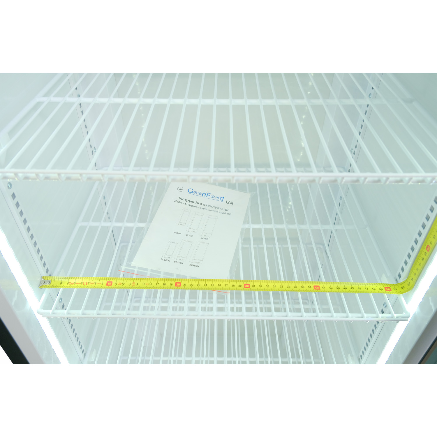 Шафа холодильна для напоїв GoodFood BC360BW2LED чорна-біла