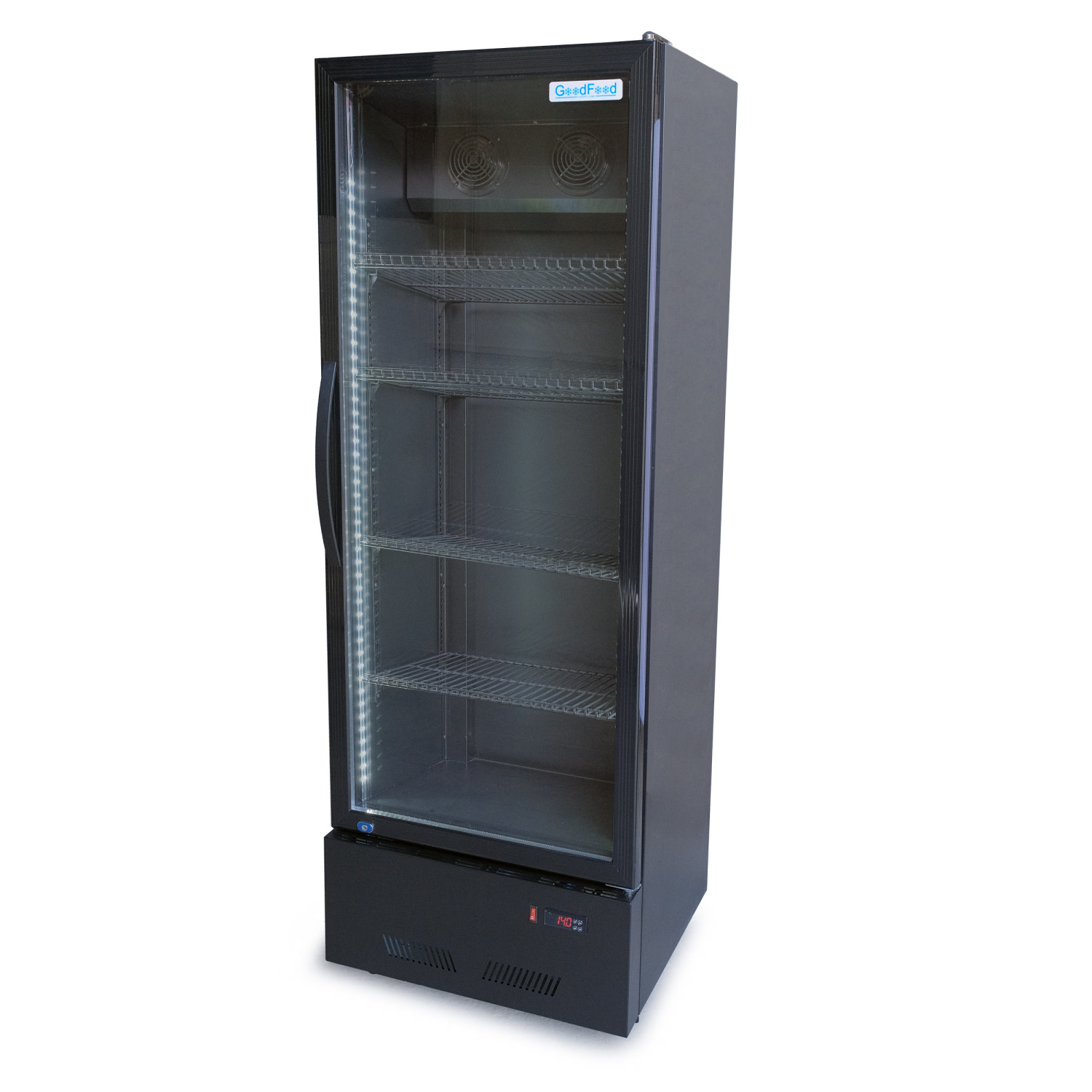 Шафа холодильна для напоїв GoodFood BC360NBB2LED чорна-чорна