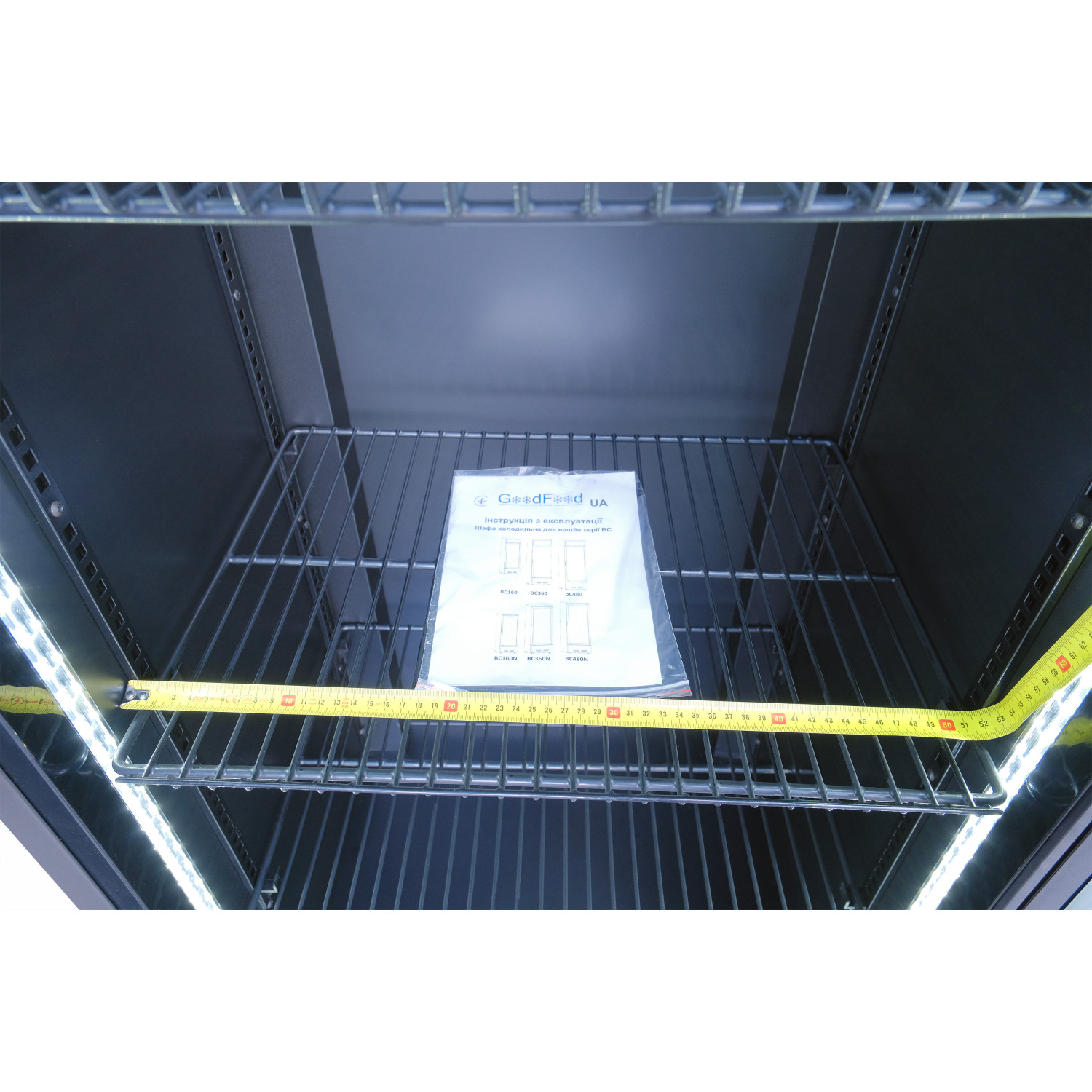 Шафа холодильна для напоїв GoodFood BC360NBB2LED чорна-чорна