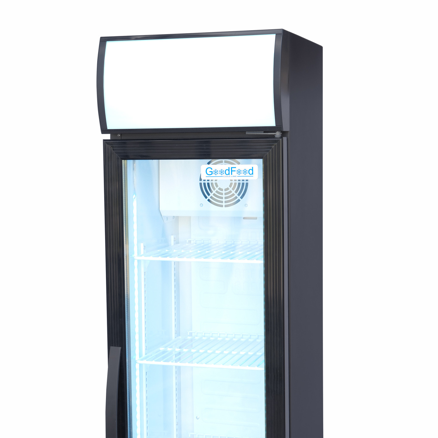 Шафа холодильна для напоїв GoodFood BC160BW2LED чорна-біла